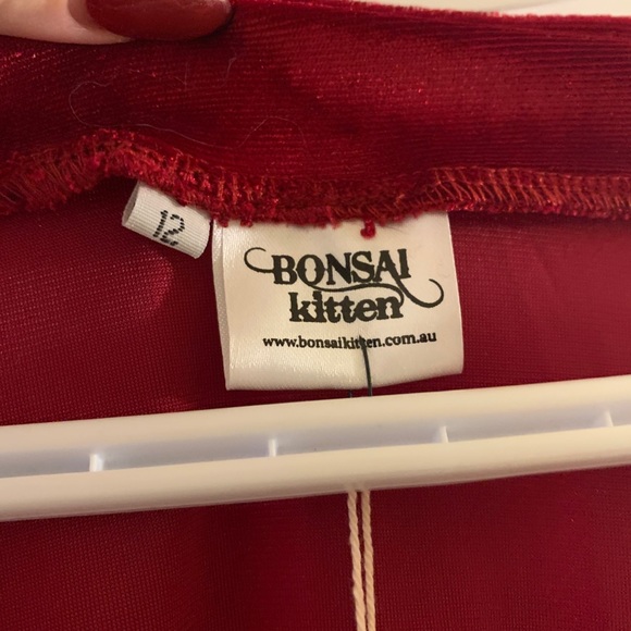 Bonsai Kitten red velvet wrap top - Picture 5 of 5